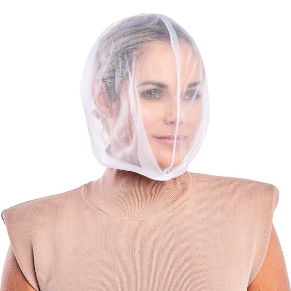 Betty Dain Makeup Protector Hood, Protects Hair and Make Up While Getting Dressed, Nylon Chiffon, Light and Airy, Triple Protection, Zipper closure, M