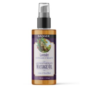 Badger - Aromatherapy Massage Oil, Lavender with Bergamot & Balsam Fir, Certified Organic with Essential Oils, 4 fl oz - Image 1