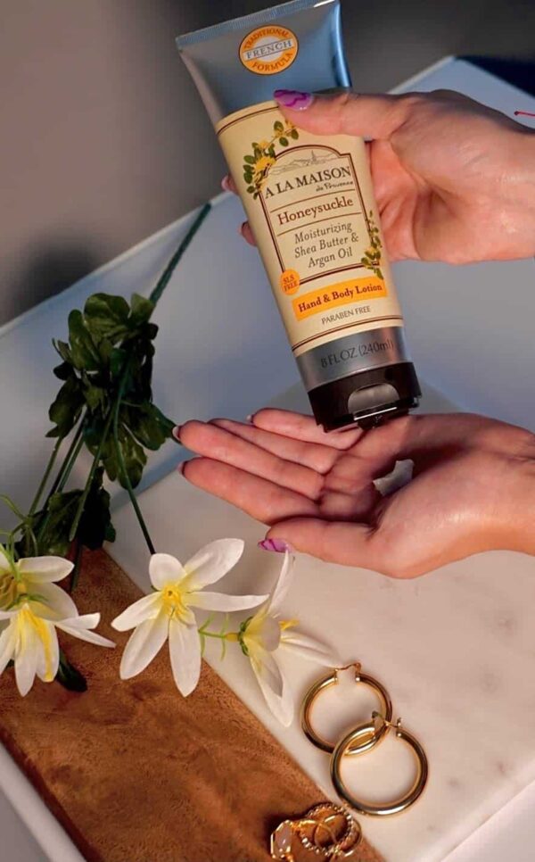 A LA MAISON Moisturizing Lotion, Honeysuckle - Uses: Hand and Body, Argan Oil, Pure Shea Butter, Essential Oils, Plant Based, Cruelty-Free, SLS and Pa - Image 4