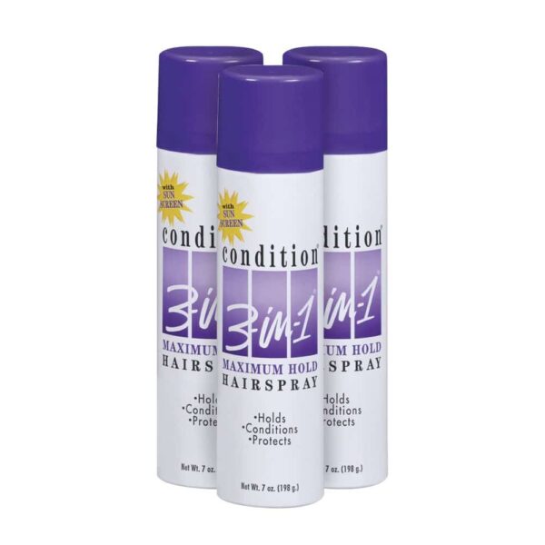 Condition 3-in-1 Maximum Hold Hairspray, (Pack of 3), 7 Oz