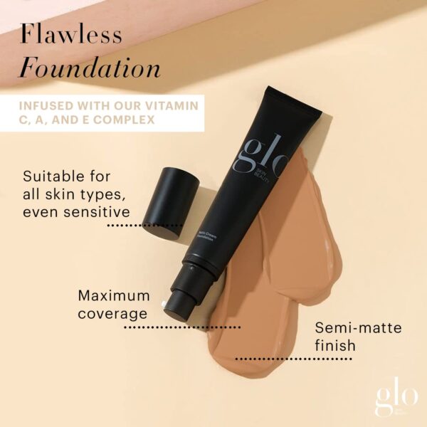 Glo Skin Beauty Satin Cream Foundation Makeup for Face, Cocoa Light - Full Coverage, Semi Matte Finish, Conceal Blemishes & Even Skin Tone - Image 2