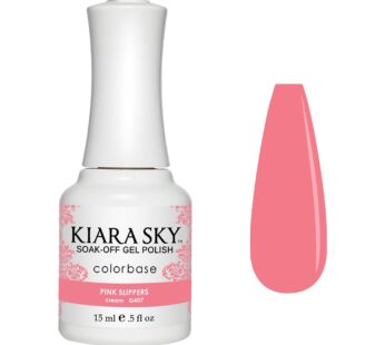 Kiara Sky Professional Nails LED UV Soak Off Gel Polish – G407 Pink Slippers – Classic Pink