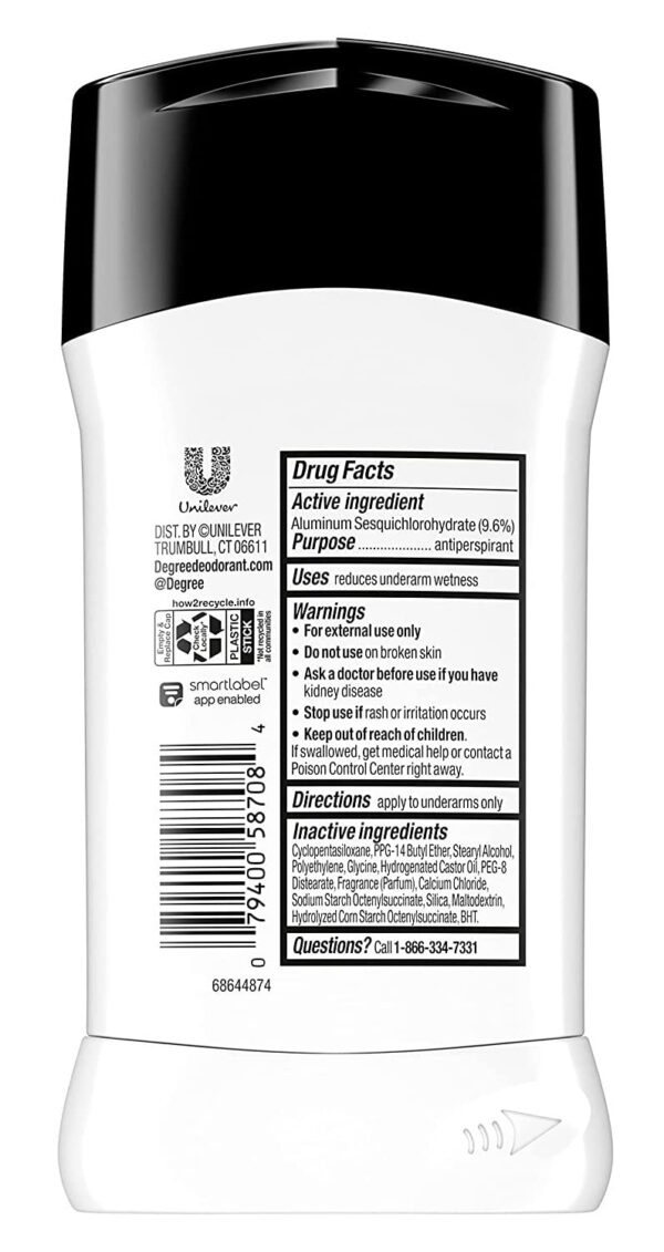 Degree Men Ultra Clear Black Plus White Antiperspirant Deodorant 2.7 Ounce (Pack of 3) - Image 2