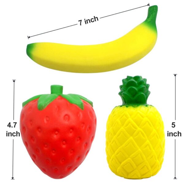 6PCS Jumbo Squishies Slow Rising Strawberry Peach Banana Lemon Watermelon Pineapple Charms Fruit Squishies Cream Scented Stress Relief Kawaii Toys for - Image 5