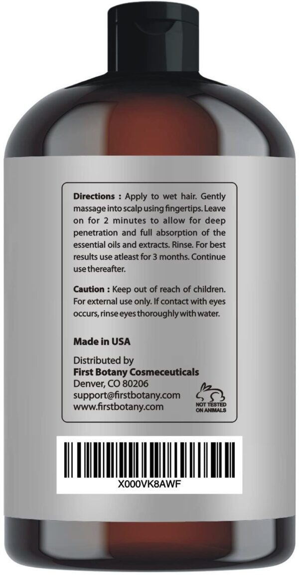 First Botany Cosmeceuticals, Hair Regrowth and Anti Hair Loss Shampoo 16 fl oz, with DHT blockers- Daily Hydrating, Detoxifying, Volumizing Shampoo Fo - Image 4
