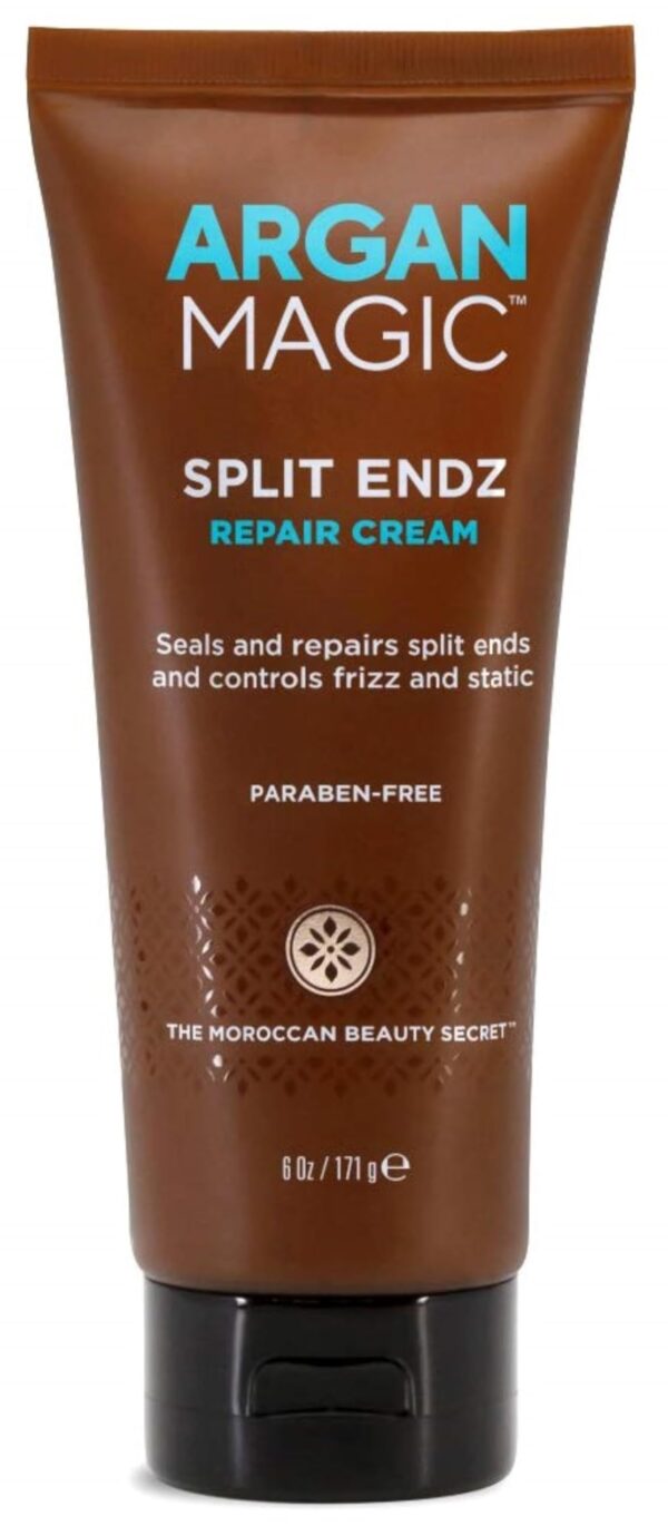 Argan Magic Split Endz Cream - Instantly Binds Frayed and Separated Ends While Preventing Future Breakage | Controls Frizz | Made in USA, Paraben Free