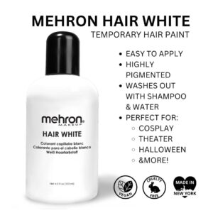 Mehron Makeup Hair White | Washable White Hair Dye | Temporary Hair Color for Theatre, Cosplay, & Halloween 4.5 oz (133 ml) (White) - Image 2