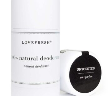 Lovefresh – Natural Deodorant Stick | Handmade, All-Natural, Non-Toxic, Clean Beauty (Unscented, 3.7 oz | 109 ml)
