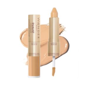 Wander Beauty Dualist Matte and Illuminating Concealer Makeup - Medium - Dual-Ended Matte Concealer Stick + Liquid Concealer - Full Coverage Concealer - Image 1