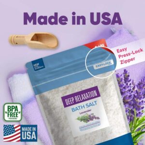 Deep Relaxation Bath Salt 128 Ounces Epsom Salt with Natural Lavender Essential Oil Plus Vitamin C in BPA Free Pouch - Image 7