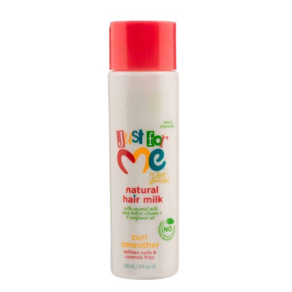 Just For Me Natural Hair Milk Curl Smoother - Defines Curls & Controls Frizz, Contains Coconut Milk, Shea Butter, Vitamin E, Sunflower Oil, Lightweigh