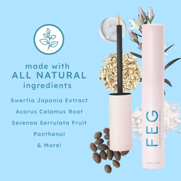 FEG Eyelash Rapid Eye Lash Growth Serum | For Lash and Brow | Creates Longer & Darker Eyelashes | Eyelash Enhancing Serum to Help Lengthen, Thicken an - Image 6