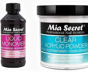 MIA SECRET 4oz Liquid Monomer + 4oz Clear Acrylic Powder Nail Art System