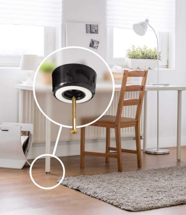 Slipstick CB511 1 Inch Tall Floor Protector Furniture Feet with Non Slip Rubber Grip (Set of 4) 2" Wide x 1" Height - Black Plastic - Image 6