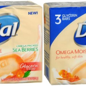 Dial Omega Moisture Glycerin Bar Soap, Sea Berries ? 3 pack, 4 oz bars (Pack of 2) - Image 1