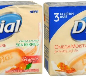 Dial Omega Moisture Glycerin Bar Soap, Sea Berries ? 3 pack, 4 oz bars (Pack of 2)