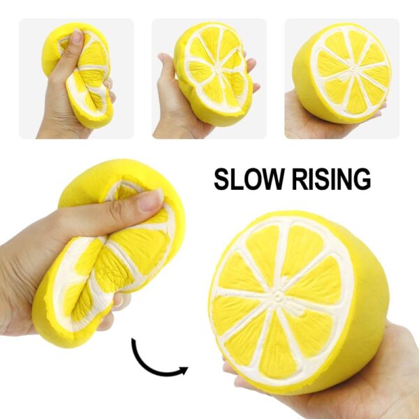 6PCS Jumbo Squishies Slow Rising Strawberry Peach Banana Lemon Watermelon Pineapple Charms Fruit Squishies Cream Scented Stress Relief Kawaii Toys for - Image 3