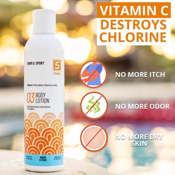 Solpri Pre and After Swim Lotion with Vitamin C 8 Fl Oz - Pre Swim Chlorine Skin Protection, Pre Swim Lotion for Chlorine (8 Fluid Ounce, Warm Citrus) - Image 2