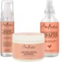 Shea Moisture Curly Hair Products, Coconut & Hibiscus Bundle Includes Frizz Free Curl Mousse 7.5 Fl Oz, Curl Enhancing Smoothie 12 Oz, Hold & Shine Mo