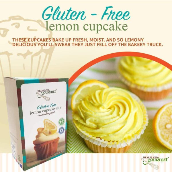 Heartland Gourmet: Gluten Free Lemon Cupcake Mix - Rich and Decadent - Certified Gluten Free Ingredients - All Purpose - Safe for Celiac Diet - Image 3