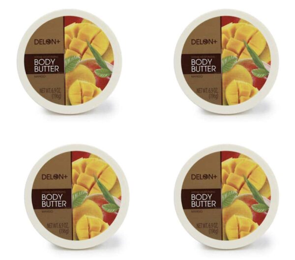 DELON Intense Moisturizing Body Butter, Mango, 4 Count