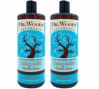 Dr. Woods Unscented Baby Mild Liquid Castile Soap, 32 Ounce (Pack of 2)