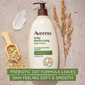 Aveeno Daily Moisturizing Body Lotion with Soothing Oat and Rich Emollients, Fragrance-Free, 18 Fl Oz - Image 3