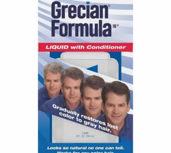 Grecian Formula Liquid with Conditioner, for Thicker and Healthier Hair, Gradually Colors and Reduces Grays, Natural Looking Color, No Mix or Mess, 4