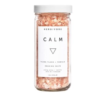 HERBIVORE Calm Soaking Bath Salts ? Natural Himalayan Pink Salt, Moisturizing + Relaxing, Ylang Ylang & Vanilla, Plant-Based, Vegan, Cruelty-Free, 8 o