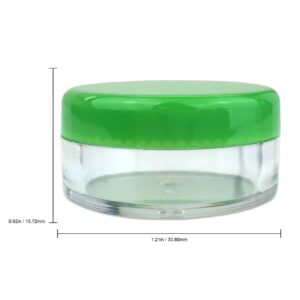 Beauticom (Quantity: 25 Pieces) 5G/5ML Round Clear Jars with GREEN Lids for Lotion, Creams, Toners, Lip Balms, Makeup Samples - Image 3