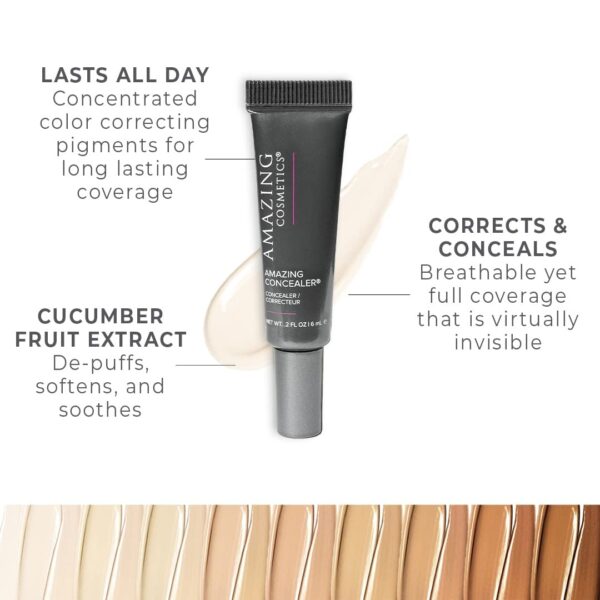 AmazingCosmetics Amazing Concealer, multipurpose full coverage concealer 0.2 oz, Ivory - Image 2
