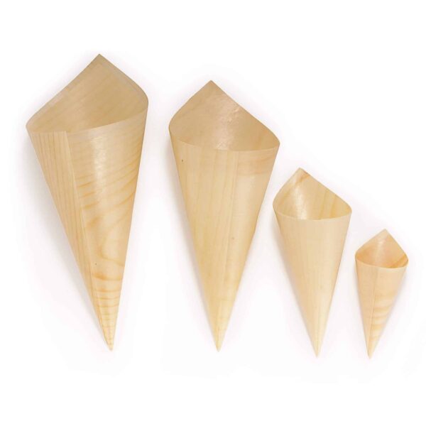 BambooMN - Disposable Food and Appetizer Wood Cones - 5" x 2" - 100 Pieces - Image 9