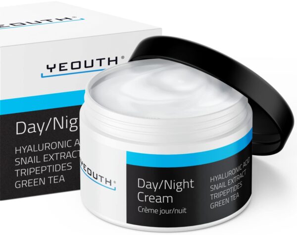 YEOUTH Day Night Cream for Face with Hyaluronic Acid, Snail Mucin and Copper Tripeptide, Moisturizer Face Cream, Hydrating Face Moisturizer for Women