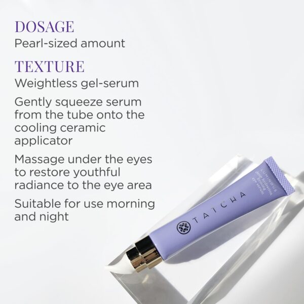 Tatcha Luminous Deep Hydration Firming Eye Serum | Caffeinated Instant Hydrating Eye Serum for Fine Lines and Puffiness, 15 ml | 0.5 oz - Image 4