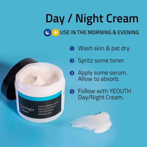 YEOUTH Day Night Cream for Face with Hyaluronic Acid, Snail Mucin and Copper Tripeptide, Moisturizer Face Cream, Hydrating Face Moisturizer for Women - Image 6
