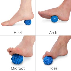 Body Back Foot Star Massager Ball and Plantar Fasciitis Roller - Soothe Foot Stress, Discomfort, Aches, & Tightness (2-Inch, Blue) - Image 2