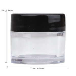 Beauticom? High-Graded Quality 7 Grams/7 ML (Quantity: 12 Packs) Thick Wall Clear Plastic LEAK-PROOF Jars Container with Black Lids for Cosmetic, Lip - Image 2