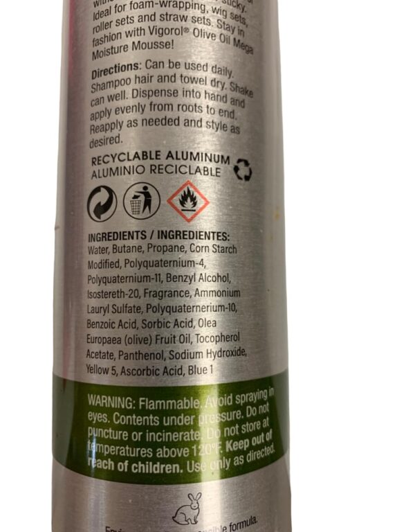 Vigorol Mousse Olive Oil Mega Moisture 12 Ounce (354ml) (2 Pack) - Image 3