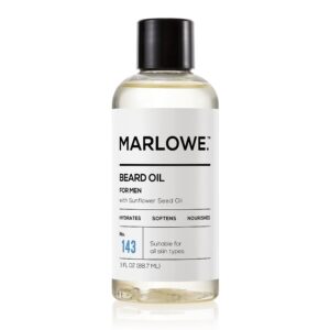 MARLOWE. No. 143 Beard Oil 3 oz, Conditioning Beard Oil for Men, Softer & Fuller Beard Care, 100% Natural Softener with Sunflower & Safflower Oil, Con - Image 1