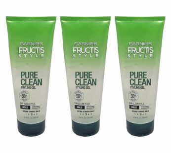 Garnier Fructis Style Pure Clean Styling Gel, 20.4 Fl Oz (Pack of 3)