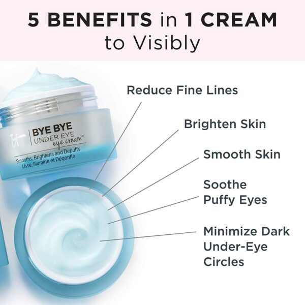 IT Cosmetics Bye Bye Under Eye Eye Cream - Hydrating, Quick-Absorbing Formula - Smooths The Look Of Fine Lines & Wrinkles, Visibly Brightens Dark Circ - Image 5