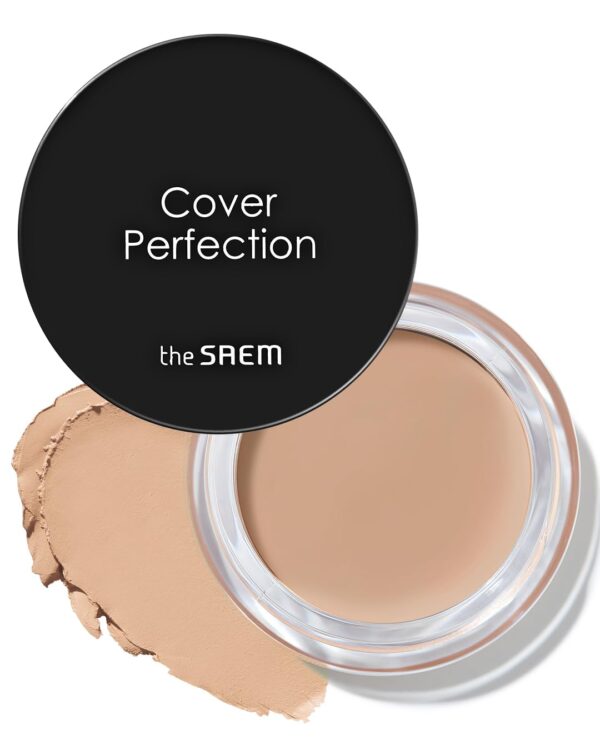 THESAEM Cover Perfection Pot Concealer #02 Rich Beige - High Adherence & Coverage Balm, Conceals Blemish & Acne Spots, Matte Finish Sebum Control for