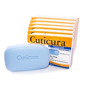 Cuticura Deep Cleansing Face and Body Soap, ORIGINAL ? Deep Cleansing Bar Soap for Blemish-Prone Skin 3 oz (Pack of 6) - Image 1