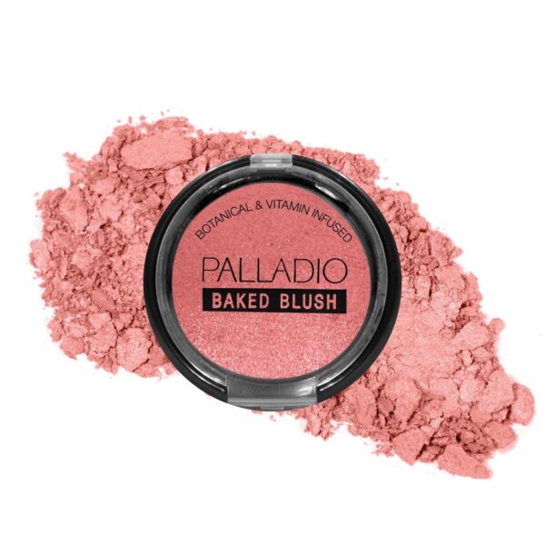Palladio Baked Blush, Highly Pigmented Shimmery Formula, Easy to Blend and Highly Buildable, Apply Dry for a Natural Glow or Wet for a Dramatic Lumino