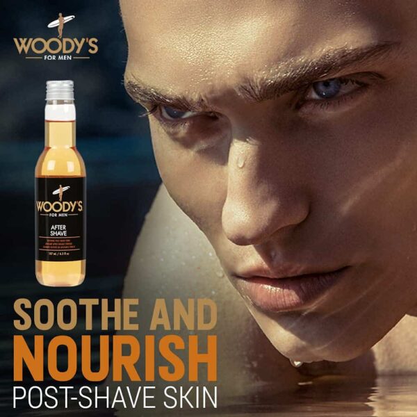 Woody's Aftershave, Soothing Post-Shave Tonic for Men With Aloe Vera, Calendula, Chamomile, and Monoi Oils, 6.3 Fl Oz - Image 3
