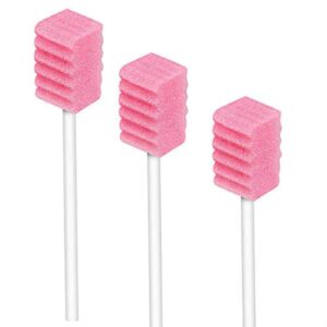 (100 Pack) Disposable Oral Swabs, Sterile Dental Sponge Swabsticks Unflavored for Mouth & Gum Cleaning - Sponge and Paper rod. - Image 1