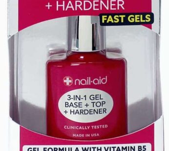 Nail-Aid 3-in-1 Gel Base + Top + Hardener, Clear, 0.55 Fluid Ounce