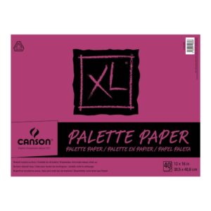 Canson Foundation Disposable Palette Pad, Coated Paper, Fold Over, 12 x 16 Inch, 40 Sheets, 12"X16", White - Image 1