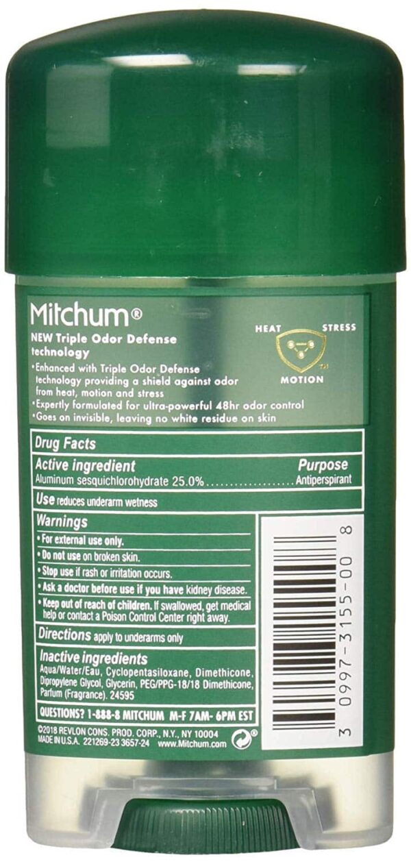 Mitchum Deodorant Mens Gel Unscented 2.25oz (2 Pack) - Image 2
