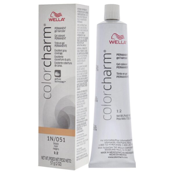 COLORCHARM Permanent Gel Hair Color for Gray Coverage, 1N/051 Black, 2 oz - Image 4